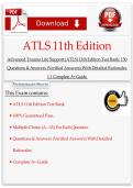 Advanced Trauma Life Support &lpar;ATLS&rpar; 11th Edition Test Bank&colon; 150&NewLine;Questions & Answers &lpar;Verified Answers&rpar; With Detailed Rationales&NewLine;1 1 Complete A&plus; Guide