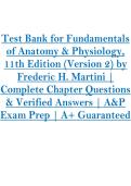 Test Bank&colon; Fundamentals of Anatomy & Physiology&comma; 11th Edition &lpar;Chapters 9-16&rpar;&NewLine;&NewLine;