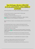 Nur-134 Exam 1 Review UPDATED &NewLine;ACTUAL QUESTIONS AND CORRECT &NewLine;ANSWERS