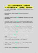 Software Engineering Final Exam &NewLine;QUESTIONS AND CORRECT ANSWERS