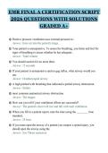 EMR FINAL A CERTIFICATION SCRIPT&NewLine;2026 QUESTIONS WITH SOLUTIONS&NewLine;GRADED A&plus;&NewLine;