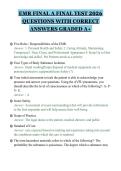 EMR FINAL A FINAL TEST 2026&NewLine;QUESTIONS WITH CORRECT&NewLine;ANSWERS GRADED A&plus;&NewLine;