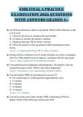 EMR FINAL A PRACTICE&NewLine;EXAMINATION 2026 QUESTIONS&NewLine;WITH ANSWERS GRADED A&plus;&NewLine;