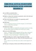 EMR FINAL ACTUAL EXAM PAPER&NewLine;2026 QUESTIONS WITH ANSWERS&NewLine;GRADED A&plus;&NewLine;