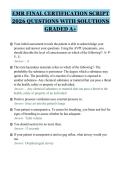 EMR FINAL CERTIFICATION SCRIPT&NewLine;2026 QUESTIONS WITH SOLUTIONS&NewLine;GRADED A&plus;&NewLine;