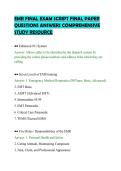 EMR FINAL EXAM SCRIPT FINAL PAPER&NewLine;QUESTIONS ANSWERS COMPREHENSIVE&NewLine;STUDY RESOURCE&NewLine;
