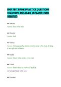 EMR TEST BANK PRACTICE QUESTIONS&NewLine;SOLUTIONS DETAILED EXPLANATIONS&NewLine;VERIFIED&NewLine;