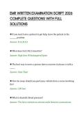 EMR WRITTEN EXAMINATION SCRIPT 2026&NewLine;COMPLETE QUESTIONS WITH FULL&NewLine;SOLUTIONS&NewLine;