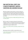 EMR WRITTEN FINAL SCRIPT 2026&NewLine;COMPLETE EMERGENCY MEDICAL&NewLine;QUESTIONS AND ANSWERS PACKAGE&NewLine;