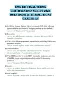 EMS 131 FINAL TERMS&NewLine;CERTIFICATION SCRIPT 2026&NewLine;QUESTIONS WITH SOLUTIONS&NewLine;GRADED A&plus;