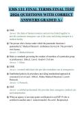 EMS 131 FINAL TERMS FINAL TEST&NewLine;2026 QUESTIONS WITH CORRECT&NewLine;ANSWERS GRADED A&plus;