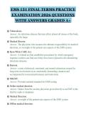 EMS 131 FINAL TERMS PRACTICE&NewLine;EXAMINATION 2026 QUESTIONS&NewLine;WITH ANSWERS GRADED A&plus;&NewLine;