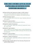 EMS 1021 COURSE ACTUAL EXAM&NewLine;PAPER 2026 QUESTIONS WITH&NewLine;ANSWERS GRADED A&plus;&NewLine;