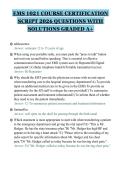 EMS 1021 COURSE CERTIFICATION&NewLine;SCRIPT 2026 QUESTIONS WITH&NewLine;SOLUTIONS GRADED A&plus;
