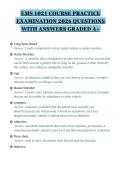 EMS 1021 COURSE PRACTICE&NewLine;EXAMINATION 2026 QUESTIONS&NewLine;WITH ANSWERS GRADED A&plus;