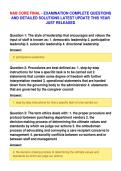 NAB CORE FINAL - EXAMINATION COMPLETE QUESTIONS&NewLine;AND DETAILED SOLUTIONS LATEST UPDATE THIS YEAR&NewLine;JUST RELEASED