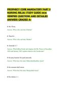 PROPHECY CORE MANDATORY PART II&NewLine;NURSING RELIAS STUDY GUIDE 2026&NewLine;VERIFIED QUESTIONS AND DETAILED&NewLine;ANSWERS GRADED A&plus;