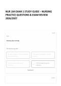 NUR 164 EXAM 1 STUDY GUIDE &ndash; NURSING PRACTICE QUESTIONS & EXAM REVIEW 2026&sol;2027