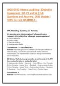 WGU D560 Internal Auditing I &vert;Objective Assessment &vert; OA V1 and V2 &vert; Full Questions and Answers &vert; 2026 Update &vert; 100&percnt; Correct&period; GRADED A&plus;