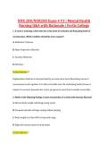 NUR 208&sol;NUR208 Exam 4 V1 &vert; Mental Health &NewLine;Nursing Q&A with Rationale &vert; Fortis College