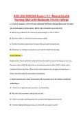 NUR 208&sol;NUR208 Exam 1 V1 &vert; Mental Health &NewLine;Nursing Q&A with Rationale &vert; Fortis College