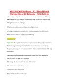 NUR 208&sol;NUR208 Exam 1 V2 &vert; Mental Health &NewLine;Nursing Q&A with Rationale &vert; Fortis College 