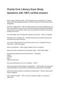 Florida Civic Literacy Exam Study Questions with 100&percnt; verified answers 