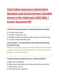 Track Safety Awareness Examination &NewLine;Questions and Correct Answers &lpar;Verified &NewLine;Answers&rpar; Plus Rationales 2026 Q&A &vert; &NewLine;Instant Download Pdf 