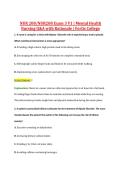 NUR 208&sol;NUR208 Exam 3 V1 &vert; Mental Health &NewLine;Nursing Q&A with Rationale &vert; Fortis College 