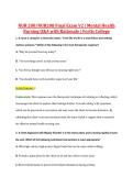 NUR 208&sol;NUR208 Final Exam V2 &vert; Mental Health &NewLine;Nursing Q&A with Rationale &vert; Fortis College