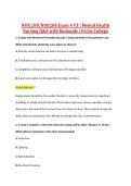 NUR 208&sol;NUR208 Exam 4 V3 &vert; Mental Health &NewLine;Nursing Q&A with Rationale &vert; Fortis College