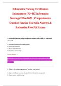 Informatics Nursing Certification &NewLine;Examination &lpar;RN-BC Informatics &NewLine;Nursing&rpar; 2026&ndash;2027 &vert; Comprehensive &NewLine;Question Practice Test with Answers & &NewLine;Rationales&vert; Free Pdf Access