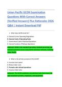 Union Pacific GCOR Examination  &NewLine;Questions With Correct Answers &NewLine;&lpar;Verified Answers&rpar; Plus Rationales 2026 &NewLine;Q&A &vert; Instant Download Pdf 