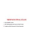 NRNP 6531 Final Exam Compilation &ndash; Walden University Advanced Practice Care of Adults Across the Lifespan &vert; Complete Study Guide with 250&ndash;1000&plus; Verified Questions&comma; Answers & Detailed Rationales 
