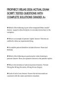 PROPHECY RELIAS 2026 ACTUAL EXAM&NewLine;SCRIPT TESTED QUESTIONS WITH&NewLine;COMPLETE SOLUTIONS GRADED A&plus;