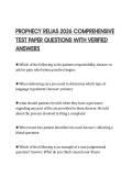 PROPHECY RELIAS 2026 COMPREHENSIVE&NewLine;TEST PAPER QUESTIONS WITH VERIFIED&NewLine;ANSWERS
