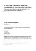 NUR 283 COMP 2 EXAM STUDY GUIDE 2026 &vert; &NewLine;TRANSITION TO RN PRACTICE &vert; GALEN COLLEGE OF &NewLine;NURSING &vert; 200 NCLEX-STYLE QUESTIONS WITH &NewLine;ANSWERS & DETAILED RATIONALES 