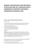 NSG6020 &sol; NSG 6020 FINAL EXAM TEST BANK & &NewLine;STUDY GUIDE 2026&ndash;2027 &vert; ADVANCED HEALTH &NewLine;ASSESSMENT & DIAGNOSTIC REASONING &vert; &NewLine;INTERMEDIATE&ndash;ADVANCED LEVEL