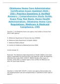 Oklahoma Home Care Administrator Certification Exam Updated 2026 &vert; 250&plus; Practice Questions & Verified Answers &vert; Comprehensive Study Guide&comma; Exam Prep Test Bank&comma; Home Health Administration&comma; Oklahoma Home Care Regulations&comma; Medicare & Medicaid Compliance&comma; CMS