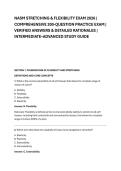 NASM STRETCHING & FLEXIBILITY EXAM 2026 &vert; &NewLine;COMPREHENSIVE 200-QUESTION PRACTICE EXAM &vert; &NewLine;VERIFIED ANSWERS & DETAILED RATIONALES &vert; &NewLine;INTERMEDIATE&ndash;ADVANCED STUDY GUIDE