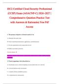ISC2 Certified Cloud Security Professional&NewLine;&lpar;CCSP&rpar; Exam &lpar;AGACNP-C&rpar; 2026&ndash;2027 &vert; &NewLine;Comprehensive Question Practice Test &NewLine;with Answers & Rationales&vert; Free Pdf &NewLine;Access