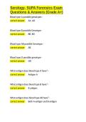 Serology- SUPA Forensics Exam Questions & Answers &lpar;Grade A&plus;&rpar;&period;docx&NewLine;&NewLine;