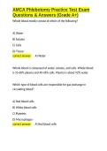 AMCA Phlebotomy Practice Test Exam Questions & Answers &lpar;Grade A&plus;&rpar;&period;docx&NewLine;&NewLine;