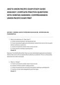 JAKE&rsquo;S UNION PACIFIC EXAM STUDY GUIDE &NewLine;2026&sol;2027 &vert; COMPLETE PRACTICE QUESTIONS &NewLine;WITH VERIFIED ANSWERS &vert; COMPREHENSIVE &NewLine;UNION PACIFIC EXAM PREP
