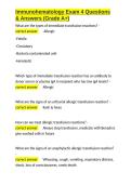 Immunohematology Exam 4 Questions & Answers &lpar;Grade A&plus;&rpar;&period;docx&NewLine;&NewLine;