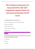 ISC2 Certified in Cybersecurity &lpar;CC&rpar; &NewLine;Exam &lpar;AGACNP-C&rpar; 2026&ndash;2027 &vert; &NewLine;Comprehensive Question Practice Test &NewLine;with Answers & Rationales&vert; Free Pdf &NewLine;Access