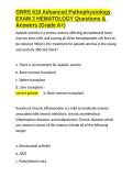GNRS 610 Advanced Pathophysiology EXAM 2 HEMATOLOGY Questions & Answers &lpar;Grade A&plus;&rpar;&period;docx&NewLine;&NewLine;