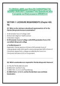 FLORIDA LAWS and RULES CHIROPRACTIC BOARD 2026&sol;2027&vert; Updated Test Questions with Complete verified answers GRDED A&plus;