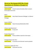 Reverse Mortgages HECMs Exam Questions & Answers &lpar;Grade A&plus;&rpar;&period;docx&NewLine;&NewLine;