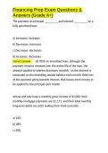 Financing Prep Exam Questions & Answers &lpar;Grade A&plus;&rpar;&period;docx&NewLine;&NewLine;